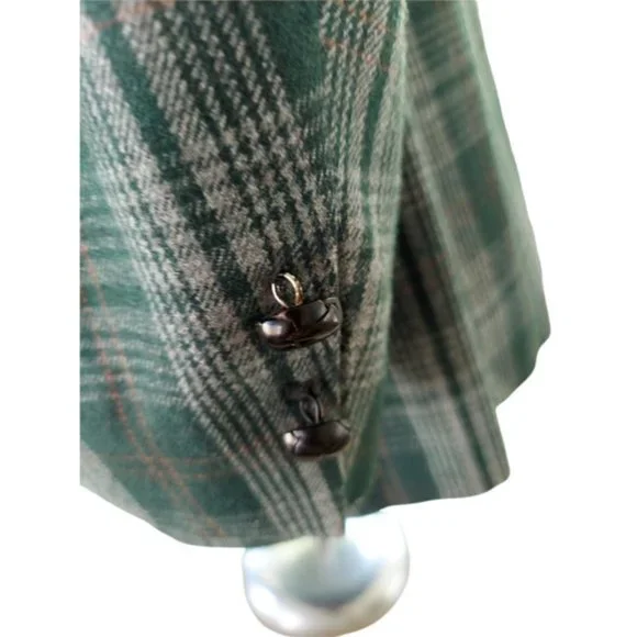 VTG BOTANY 500 Men's Green Plaid Sport Coat Jacket Size 40 Regular - Picture 9 of 11